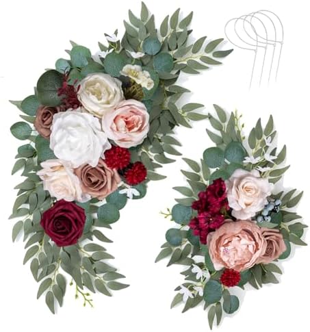 Artificial Wedding Arch Flowers Floral Swag Welcome Sign Ceremony Decor by AitnWoy
