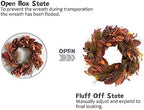 TEMPUS 20 inch Thanksgiving Wreath Magnolia Leaves with Pine Needle Yellow Berry Wreath for Front Door Harvest Festival Decor Window Wedding Autumn Outdoor Indoor Décor - Image 4