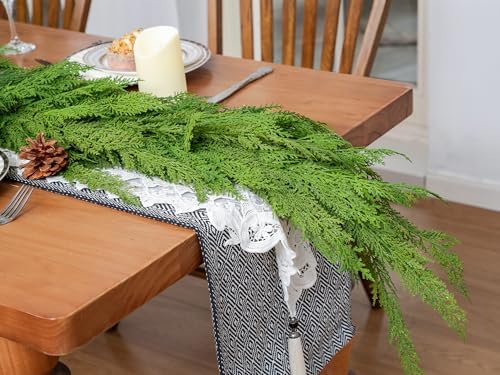 6FT Extra Full Cedar Pine Garland,Real Touch Christmas Garland for Mantle - Image 6