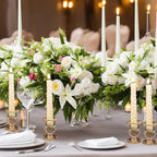 90 Pcs Clear Glass Candlestick Holders Taper Candle Holder Bulk 2.5 Inch Candle Stick Holder for Table Centerpiece Mantel Wedding Housewarming Gift Rustic Vintage Valentines Dinning Decoration (Clear) - Image 5