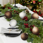 Christmas Tree Ornaments Velvet Balls, 15 Pack 3.15 Inch Shatterproof Neutral Hanging Ornaments for Christmas Xmas Decoration Indoor Holiday Decorations - Image 6