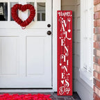 SRongmao Happy Valentine's Day Porch Sign Heart Wooden Door Sign Hanging Valentine's Day Decorations Outdoor Indoor Decor for Valentine's Day Home Decoration 8x48inch - Image 2