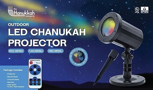 Hanukkah Holiday Projector Lights Outdoor - Waterproof Chanukah LED Light Projector - House Light Show Projector Outdoor - Hanukkah Lights Decorations - Image 3
