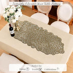 Hand Beaded Table Runner 13 x 36 Inch, Decorative Glass Bead Table Runner with Polyester Back, Elegant Dining Table Centerpiece for Coffee, Console & Buffet Tables, Wedding, Holiday & Home Décor - Image 5