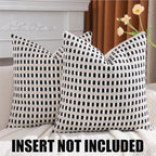 Black and White Throw Pillow Covers 18x18 Set of 2 Boho Decor - Image 2