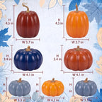 RattanView 7 Pcs Fall Pumpkins Decor, Resin Thanksgiving Table Centerpiece - Image 3