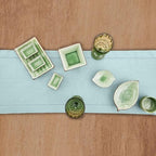 Solino Home 100% Pure Linen Table Runner Aqua Blue Hemstitch, 14 x 144 in - Image 3