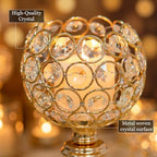 Gold, Set of 4 Crystal Candle Holders Set (11.4" & 8.8") - Image 6