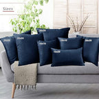 Nestl Throw Pillow Covers, Cozy Velvet Decorative Autumn Pillow Covers 22 x 22 Inches, Soft Solid Couch Pillow Covers for Sofa, Bed and Car, Set of 2 - Navy Blue - Image 6