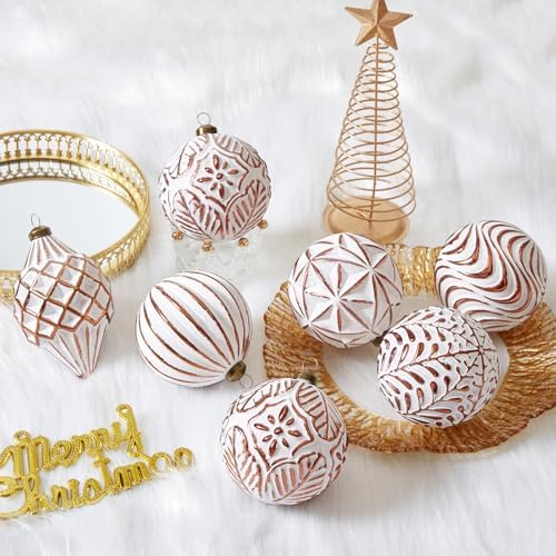 16Pcs Vintage Rustic Christmas Ball Ornaments - Large Shatterproof Neutral Christmas Ornaments Set Farmhouse Christmas Decor for Xmas Tree Home Party Holiday (Bronze) - Image 5