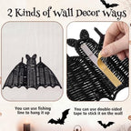 Threehoney 3 Pcs Halloween Hanging Rattan Bat for Indoor Outdoor Home Door - Image 5