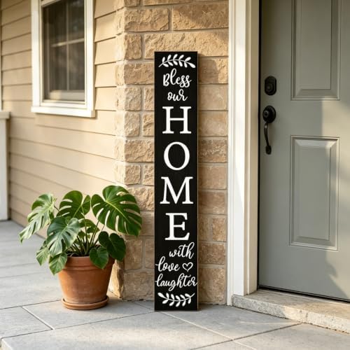 Welcome Sign for Front Door Porch, Bless Our Home Signs 47" - Image 6