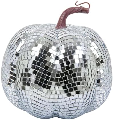 Fun World Disco Tile Pumpkin Decoration, 7.28 in, Silver by Unknown