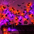 9 Ft 66 LED Willow Vine Twig Decor Black Halloween Garland with Orange Purple Lights, Timer 8 Modes Waterproof Battery Operated Indoor Halloween Decorations for Wall Fireplace Mantle Home Office Decor by Envotek