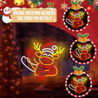 Christmas Neon Sign Waving Elk Neon Sign for Wall Decor Deer Led Neon Animated Christmas Lights Looks Like Elk Waving Reindeer Light Up Signs for Window Wall Art for Party Home Decoration Gift - Image 3
