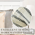 ZWJD Throw Pillow Covers 26x26 Set of 2 Striped Pillow Covers with Fringe Chic Cotton Decorative Pillows Square Cushion Covers for Sofa Couch Bed Living Room Farmhouse Decor - Image 6