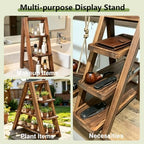 3 Tier Swing Wooden Cupcake Stand, Foldable Removable Serving Platter Tray - Image 5