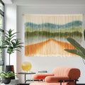 IOWER Macrame Wall Hanging Dip Dyed Mountain Wall Art Fiber 57" W*35" L by IOWER