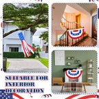 Remagr 10 Pcs Patriotic 4th of July Decorations Outdoor, 2 American Flag Windsocks, Independence Day Porch Banners with 6 USA Pleated Bunting Flags, Red White Blue Labour Day Decor for Yard Garden - Image 7