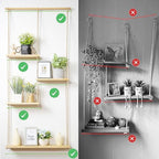 jontell Plant Wall Shelf Macrame Wall Hanging Shelf- Macrame Shelves Handmade Decorative Boho Floating Wall Shelves- Rope Shelf to Organize and Decor for Living Room, Bedroom, Bathroom - Image 3