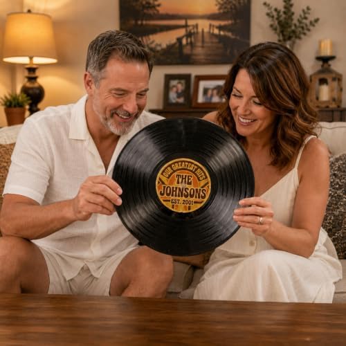 Personalized Family Name Sign, Custom Faux Vinyl Record Wall Decor, Retro LP Music Lover Plaque, Flat MDF Board with Realistic 3D Print (Not a Real Vinyl LP), Vintage Bar and Man Cave Art - Image 2