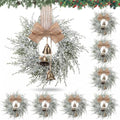 Civaner 8 Pcs 10" Mini Christmas Cabinet Wreaths with Bells and Ribbon by Civaner