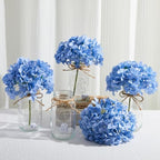 4 Sets Hydrangea Mason Jar Centerpiece with LED Lights for Wedding - Image 5