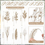 66 Pcs Champagne Christmas Glitter Picks and Sprays - Image 3
