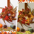 Hoteam 4 Pcs 9 Inch Small Fall Wreath for Cabinet Mini Fall Wreath - Image 3