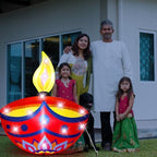VIHOSE 4.27 ft Diwali Inflatable Diya Lamp Indian Decorations with LED - Image 6