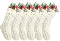 Christmas Stockings Bulk, 20 Inch Ivory Knit Stockings Christmas Holiday Decoration, 6 Pack by Kunyida