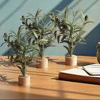 Soulchen 6 Pcs Artificial Olive Tree Branches 12" Tabletop Tree with Base - Image 3