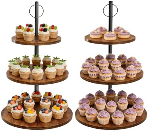 Cupcake Stand, Large 3 Tier Rustic Cupcake Tower for 50 Cupcakes by Unknown