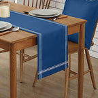 Smile Sunflower Navy Blue Table Runner, Burlap Table Runners 120 inches Long,Farmhouse Style Solid Color Table Runner for Wedding Holiday Party Dinner,Dresser Scarf Decor - Image 2