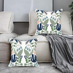 Alysheer Floral Embroidered Throw Pillow Cover 18"x 18" Set of 2 Blue Green - Image 5