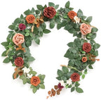Ling's moment 5 FT Terracotta Artificial Flower Garland Fall by LingsMoment