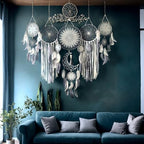 Set of 5 Boho Bedroom Dream Catchers for Adults Wall Bohemian Decor - Image 2