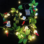 Artificial Chilli Plant Vine,Garlic Ivy Leaves Garland, 2M 20 LED Coper Wire Pepper String Light Wedding Birthday Indoor Decor Red Chili Fairy Light (Chilli, 4) by Sezrgiu