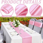 Bencailor 24 Pcs Pink Satin Table Runners Bulk, 12 x 108 Inch - Image 4