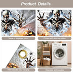 7x16FT Skeleton Break Wall Halloween Garage Door Banner Skeleton Pumpkin Spider Happy Hallowen Garage Door Cover Decoration for Hallowen Decoration - Image 3