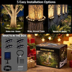 Solar Tree Lights Outdoor, Ring Uplights for Trees, Warm White COB LED - Image 5
