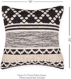 · REDEARTH · Textured Handwoven Throw Pillow Cases - Mosaic Trellis Black - Image 6