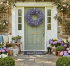 20 Inch Purple Lavender Wreath for Front Door – Artificial PVC Spring Summer Fall Winter Wreath – Farmhouse Wall Decor – Indoor Outdoor Use – Lifelike Lavender & Eucalyptus - Image 2