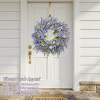26" Artificial Spring Wreath for Front Door - Large Silk Hydrangea Daisy Rose Mixed Floral Wreath - Farmhouse Porch Wall Decor, Easter Mother's Day Decoration (Multicolor) (Purple, 24in) - Image 5