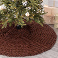 Shappy Brown 48 Inch Chunky Knit Christmas Tree Skirt Crochet Tree Skirt by Shappy