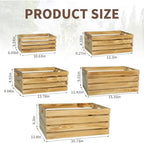 5 Pcs Wooden Crates for Display, Nesting Wood Crate for Storage, 5 Size - Image 3