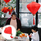 Alipis Vietnamese Water Drop Lantern 25.6 Inch Silk Fabric Hanging Lantern for Wedding Party Garden Festival Indoor Outdoor Decorative Lampshade - Image 3