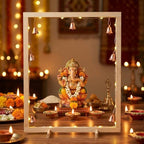 GlikCeil Wooden Pooja Mandap Backdrop Stand DIY Temple Puja Mandir Frame - Image 4