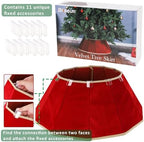 Blissun Christmas Tree Collar, Velvet Foldable Christmas Tree Ring, Christmas Tree Skirt for Artificial Christmas Trees Decoration - Image 4