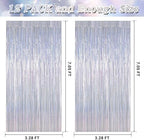 ZATAYE 12 Pack Glitter Silver New Years Eve Foil Curtain Decorations - Image 2